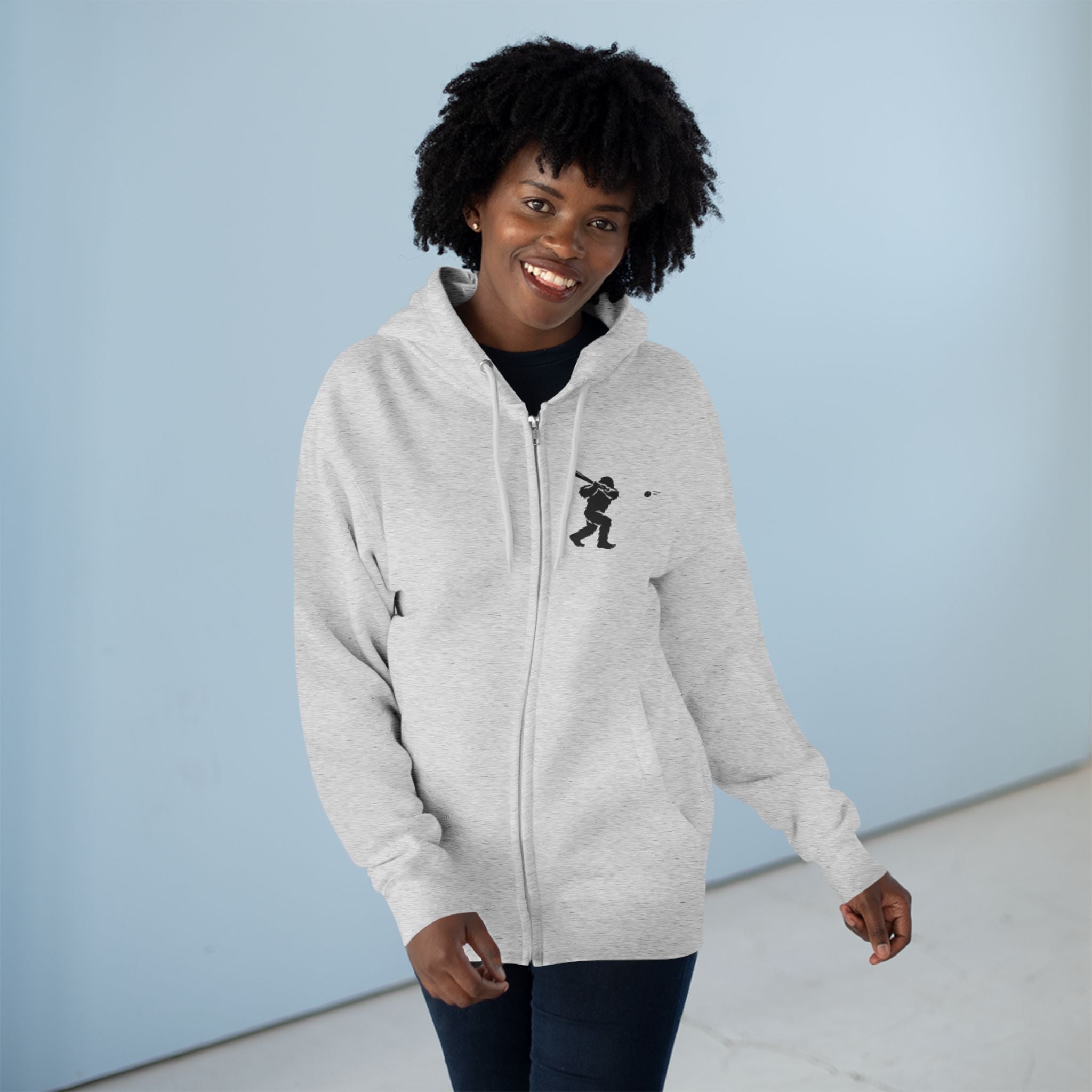 Ventana Sluggersquatch Unisex - Zip Cotton Blend Fleece Hoodie