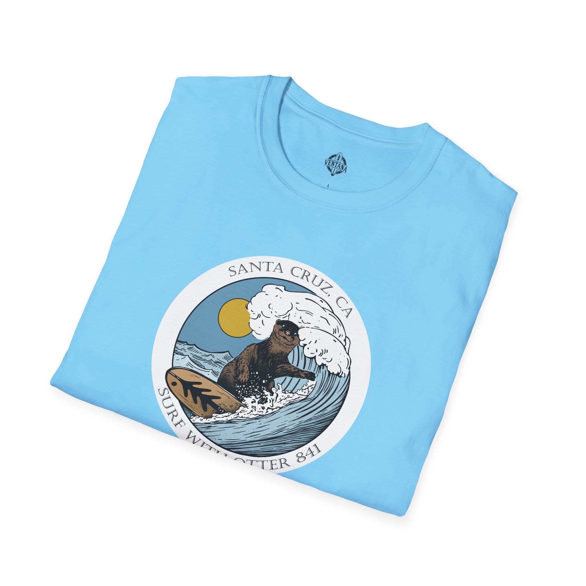 Surf with Otter 841 by Thiago Bianchini Unisex - Soft Style U.S. Cotton T-Shirt