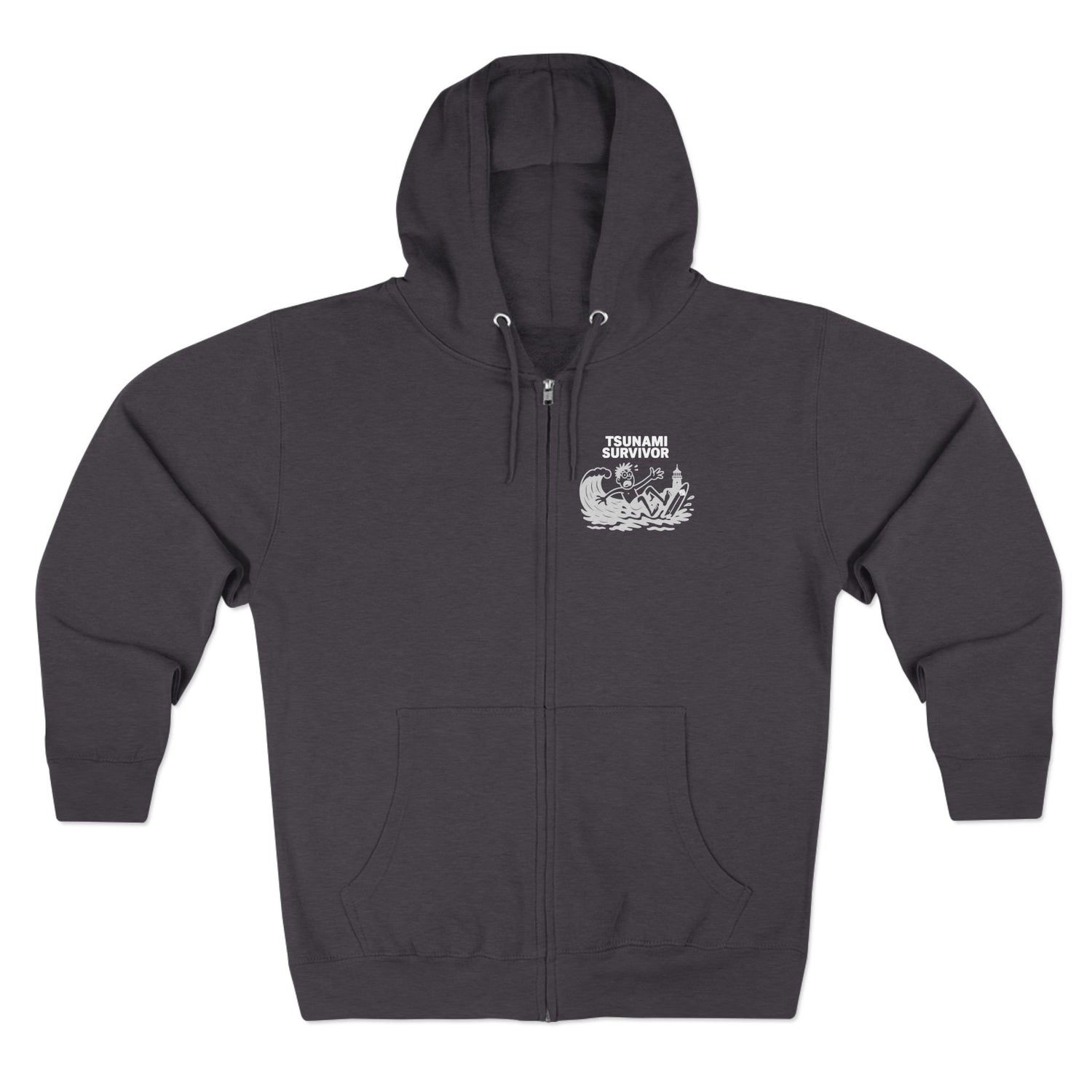 Tsunami Survivor Unisex - Zip Cotton Blend Fleece Hoodie