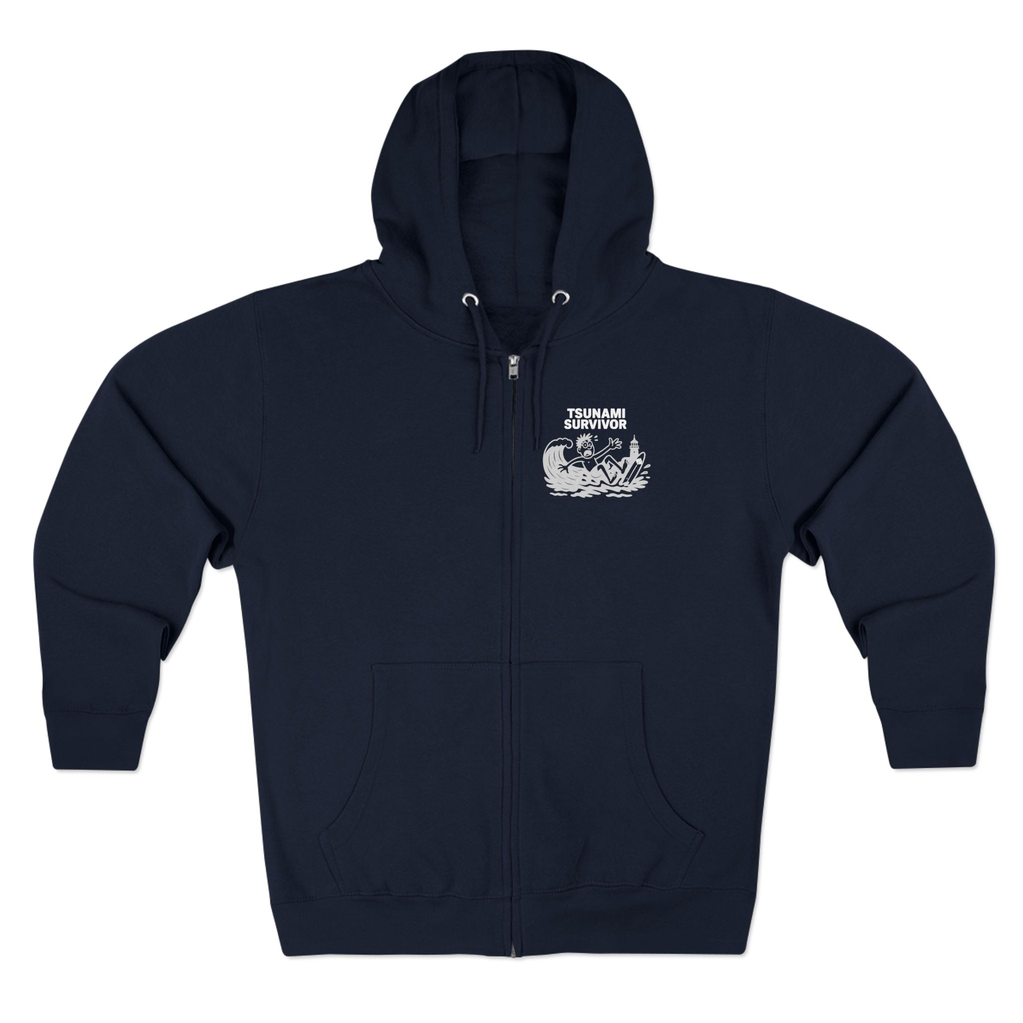 Tsunami Survivor Unisex - Zip Cotton Blend Fleece Hoodie