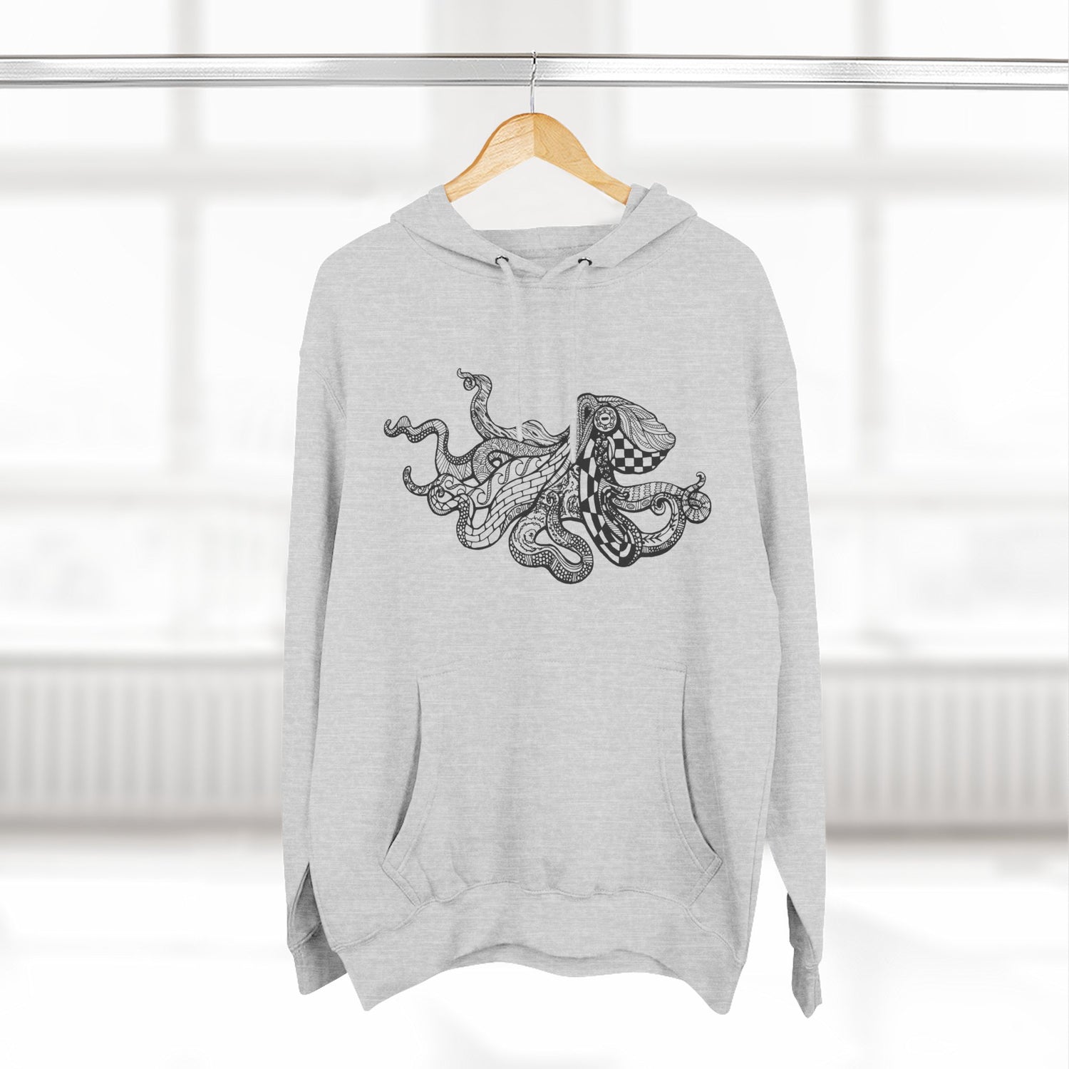 Ventangle Octopus Unisex - Pull-Over Cotton Blend Fleece Hoodie