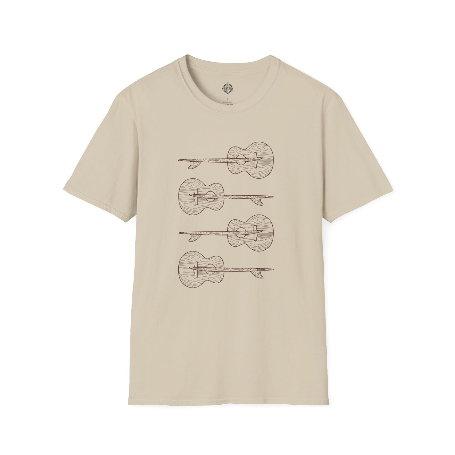 Ventana Santa Cruz Guitar Collab Unisex - Soft Style U.S. Cotton T-Shirt
