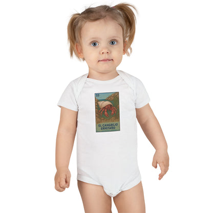 Hermit Crab Lotería - Baby Short Sleeve 100% Cotton Onesie (El Cangrejo Ermitaño)