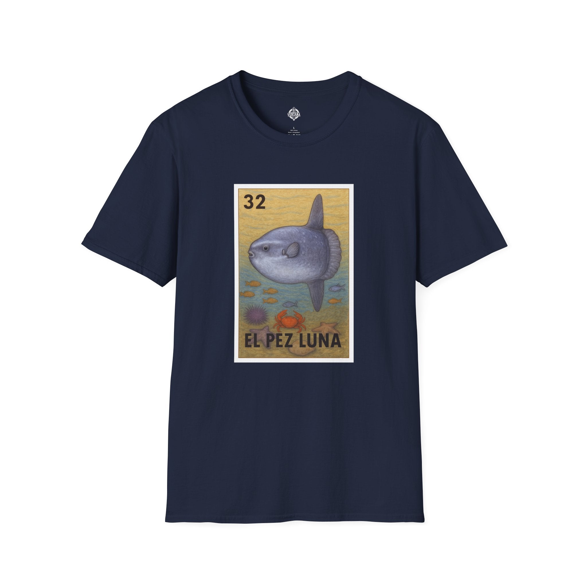 Sunfish Lotería Unisex - Soft Style U.S. Cotton T-Shirt (El Pez Luna)