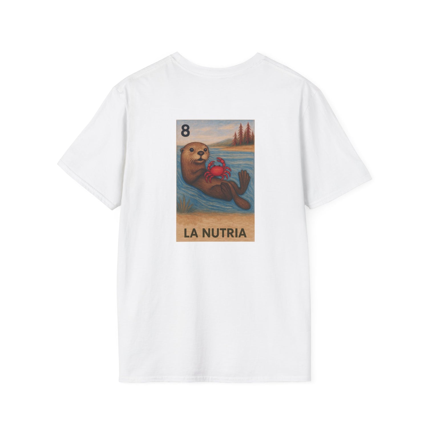 Sea Otter Lotería Unisex - Soft Style U.S. Cotton T-Shirt (La Nutria)