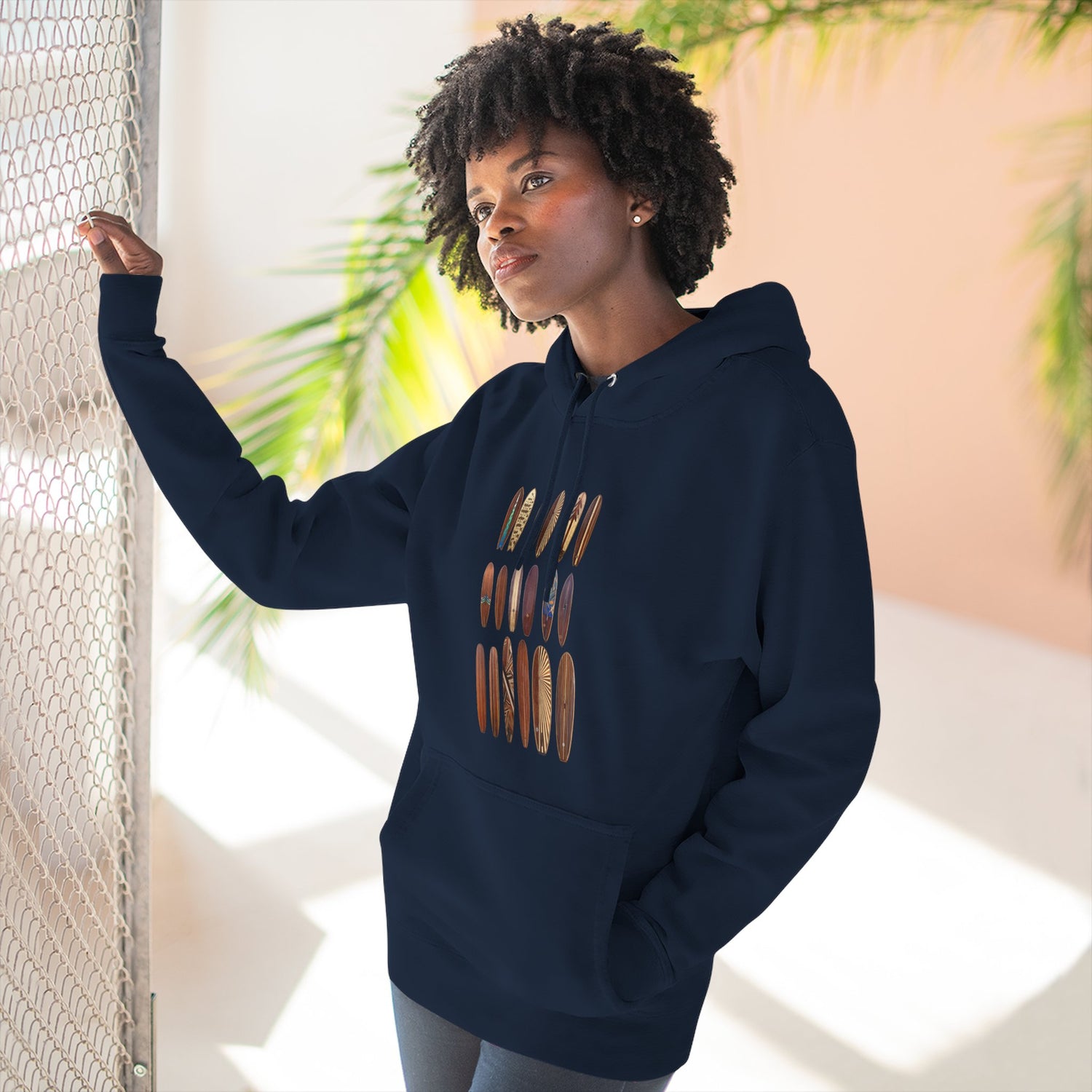 Ventana Wooden Surfboards Unisex - Pull-Over Cotton Blend Fleece Hoodie