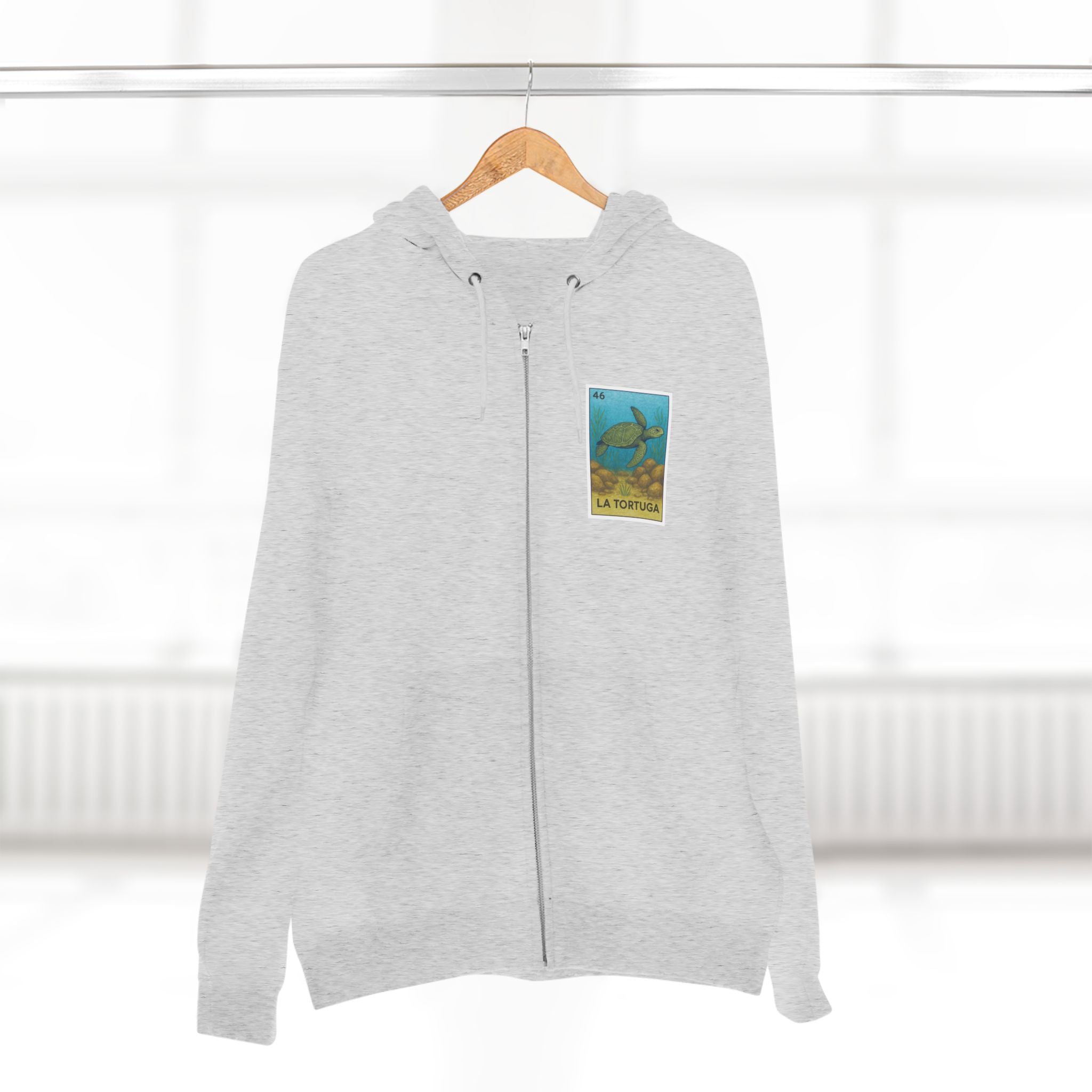 Turtle Lotería Unisex - Zip Cotton Blend Fleece Hoodie (La Tortuga)