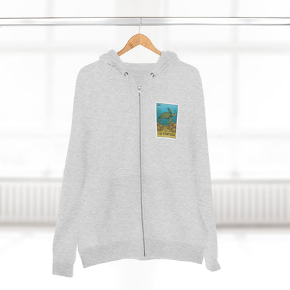 Turtle Lotería Unisex - Zip Cotton Blend Fleece Hoodie (La Tortuga)