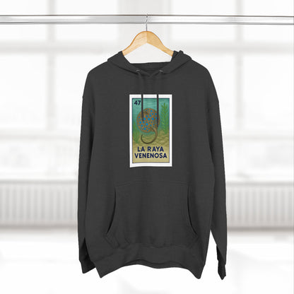 Stingray Lotería Unisex - Pull-Over Cotton Blend Fleece Hoodie (La Raya Venenosa)