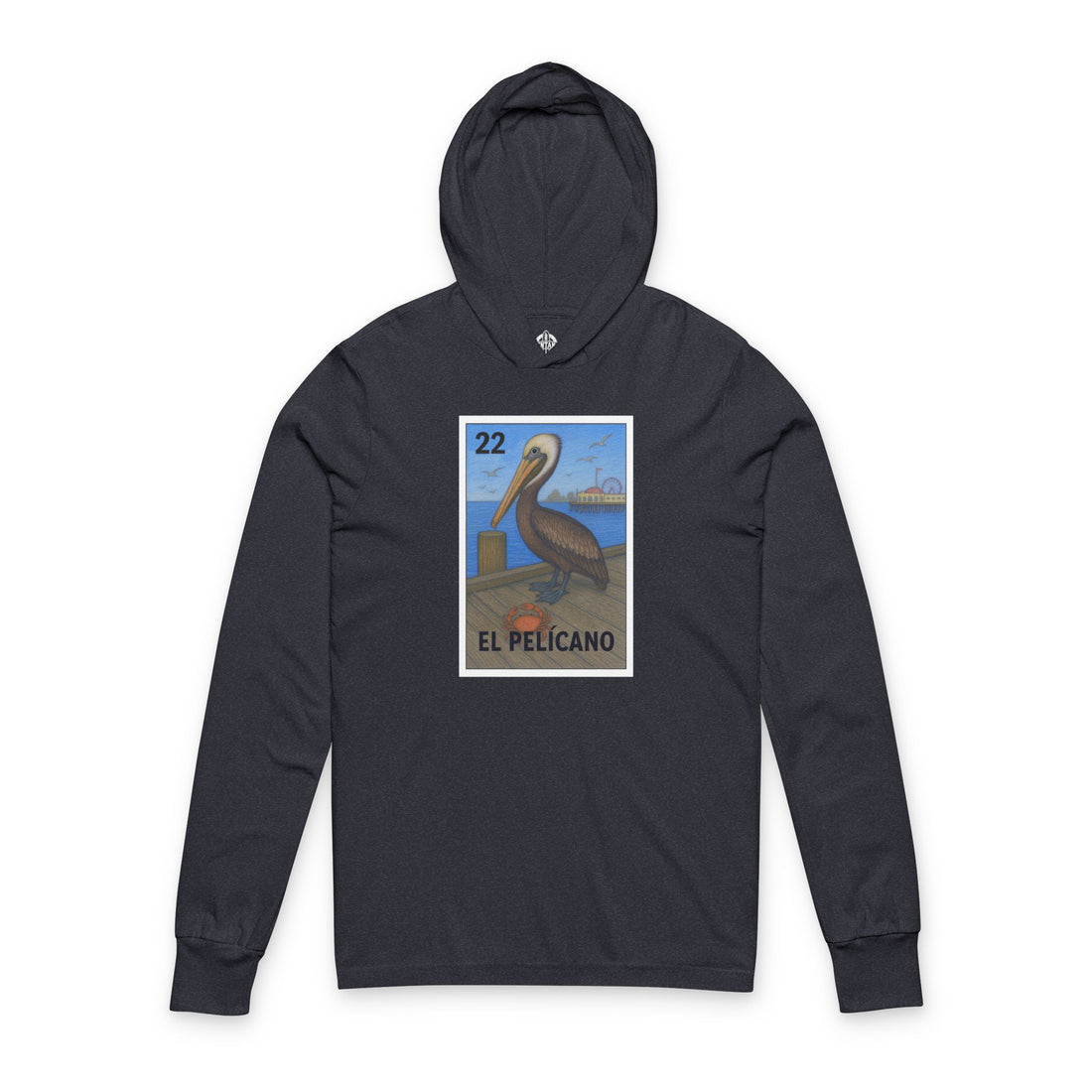 Pelican Lotería Unisex - Cotton Hooded Long Sleeve Hooded T-Shirt (El Pelícano)
