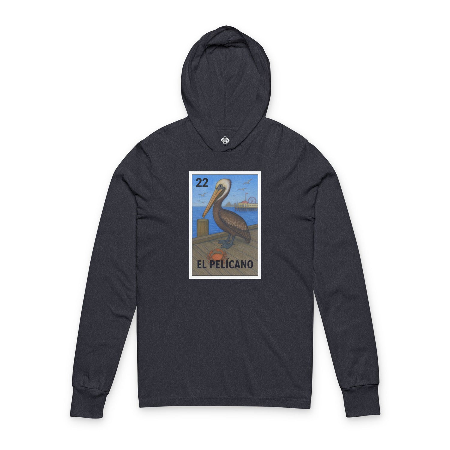 Pelican Lotería Unisex - Cotton Hooded Long Sleeve Hooded T-Shirt (El Pelícano)