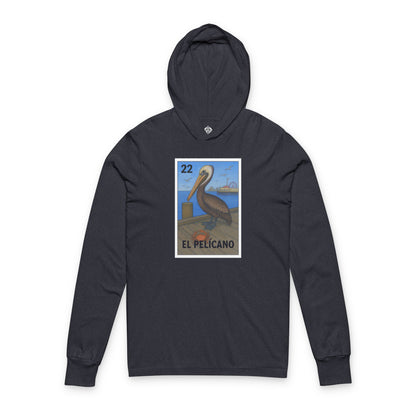Pelican Lotería Unisex - Cotton Hooded Long Sleeve Hooded T-Shirt (El Pelícano)