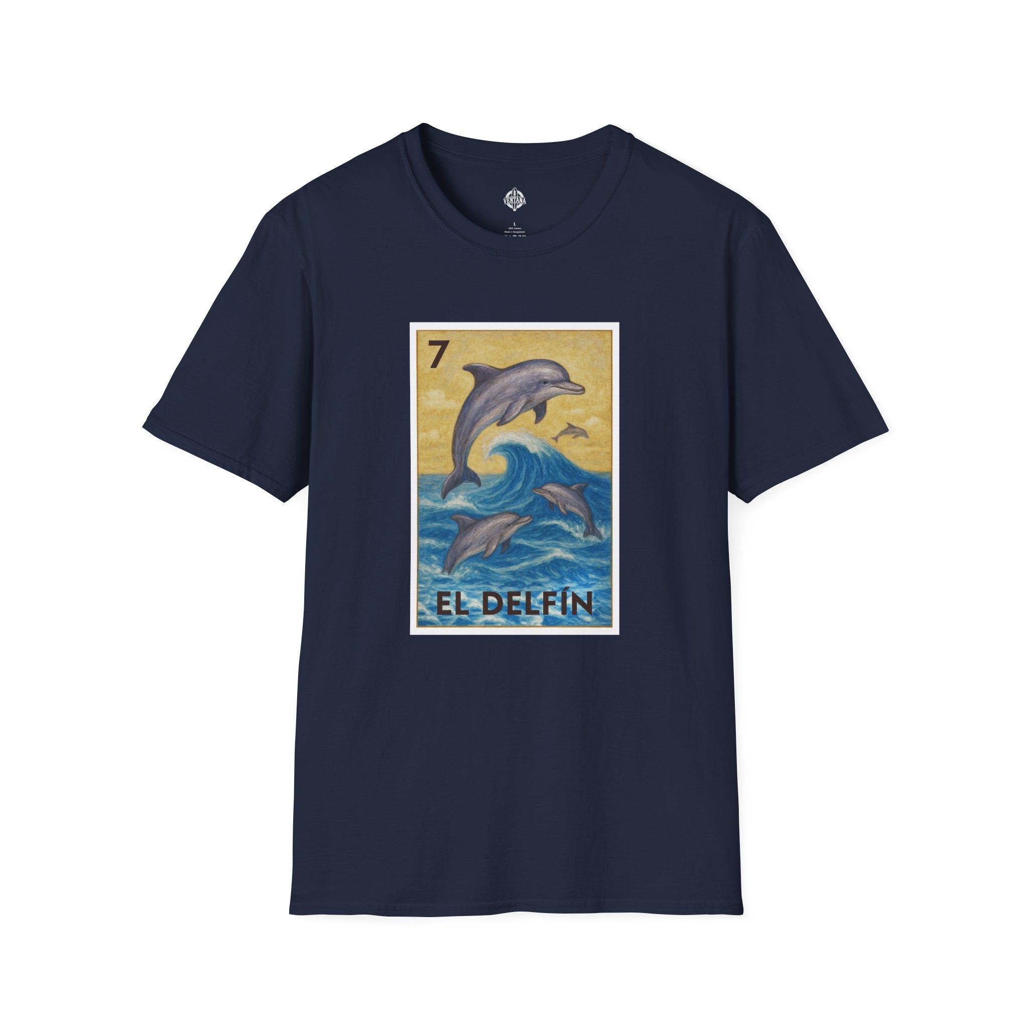 Dolphin Lotería Unisex - Soft Style U.S. Cotton T-Shirt (El Delfín)