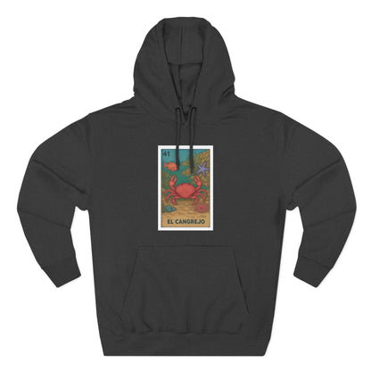Crab Lotería Unisex - Pull-Over Cotton Blend Fleece Hoodie (El Cangrejo)