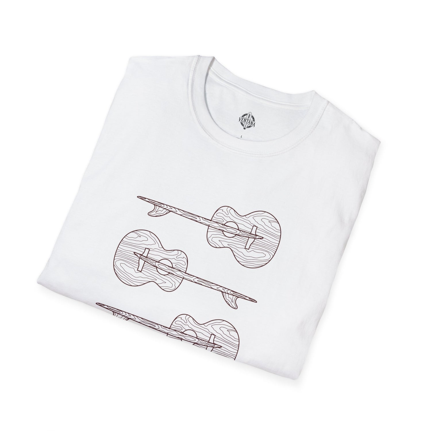 Ventana Santa Cruz Guitar Collab Unisex - Soft Style U.S. Cotton T-Shirt