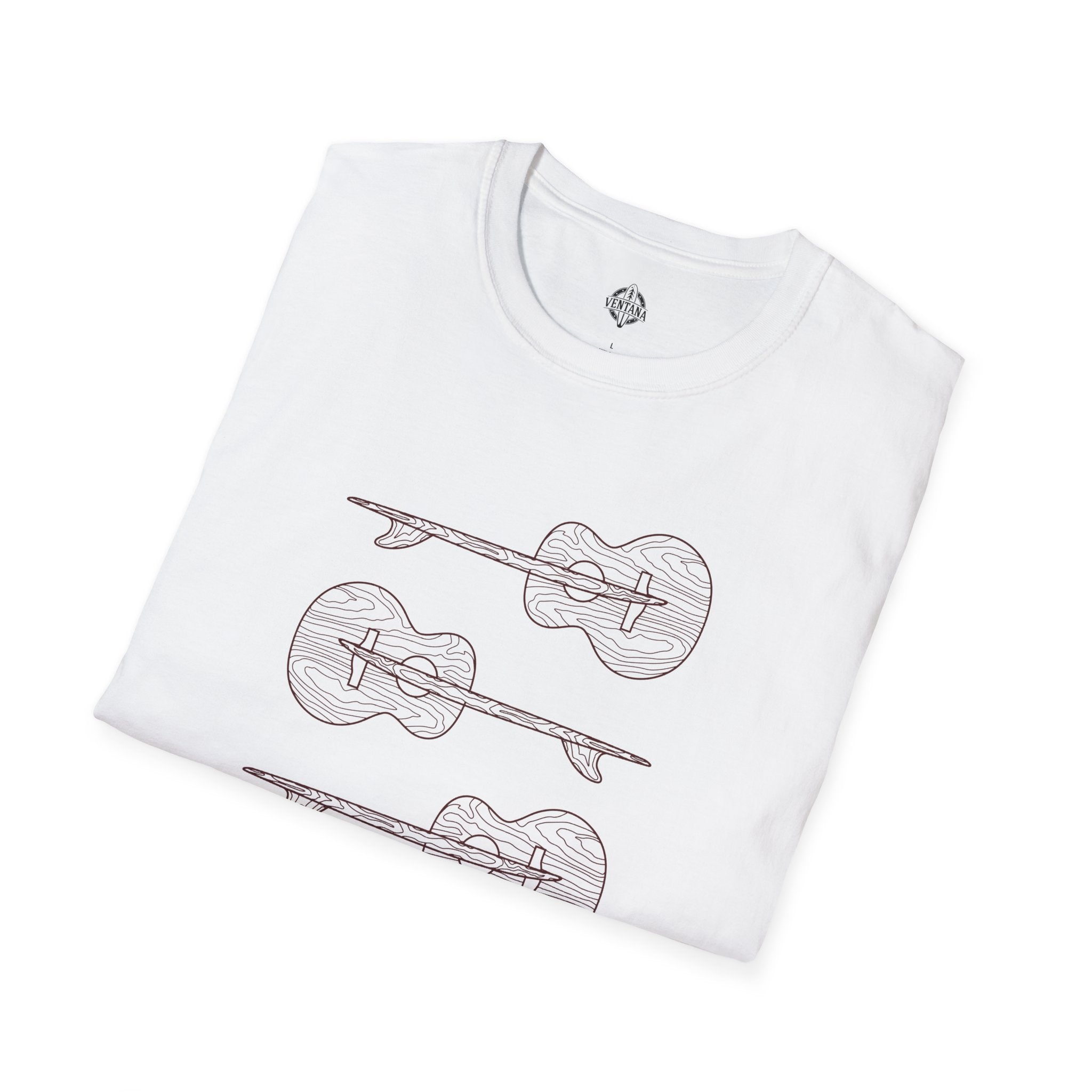 Ventana Santa Cruz Guitar Collab Unisex - Soft Style U.S. Cotton T-Shirt