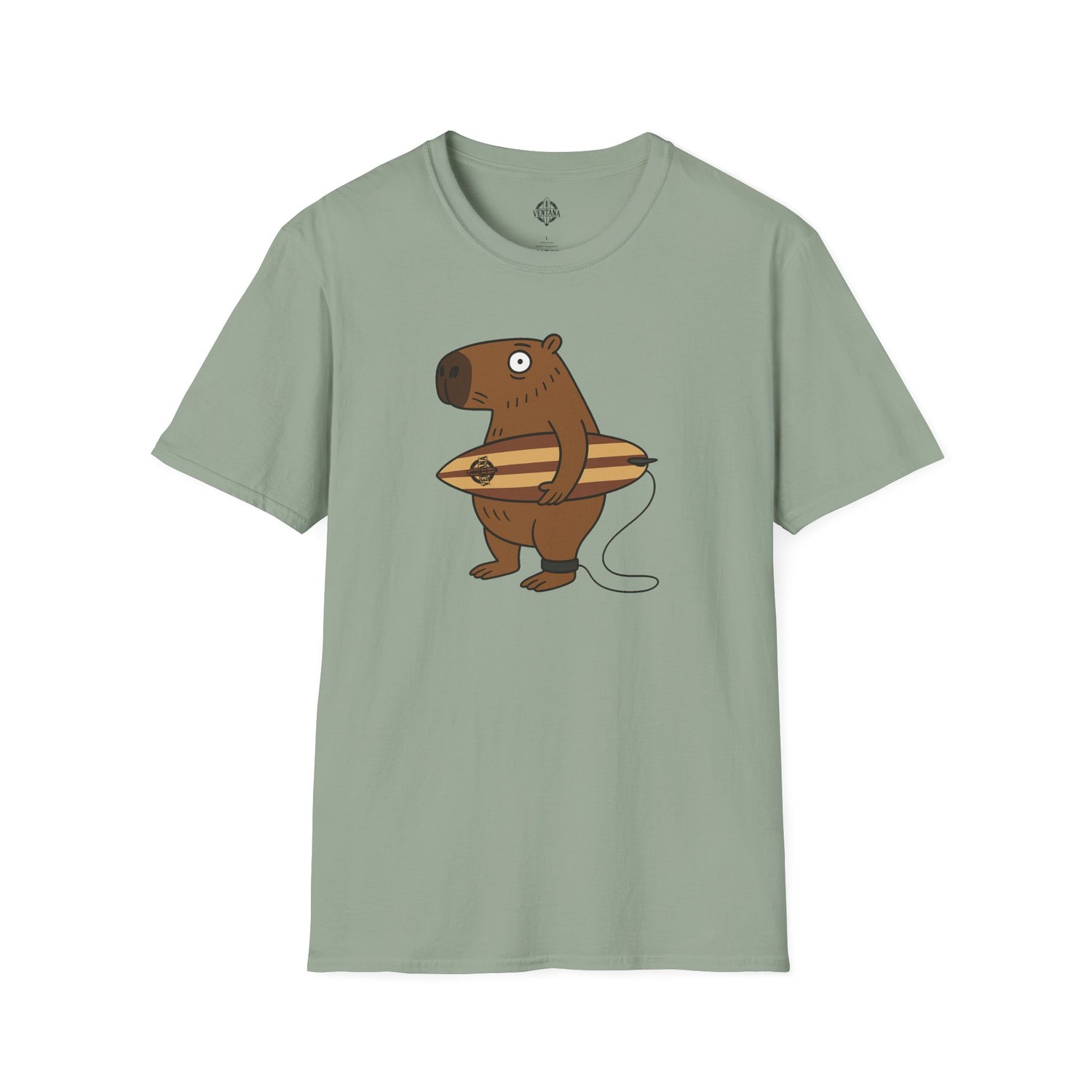 Capybara Surfer Unisex - Soft Style U.S. Cotton T-Shirt