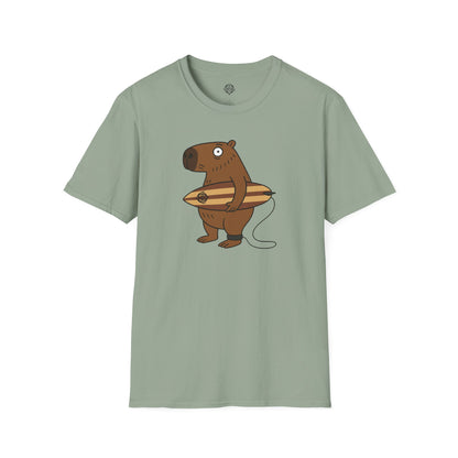 Capybara Surfer Unisex - Soft Style U.S. Cotton T-Shirt