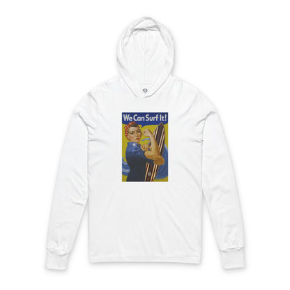 Rosie the Surfer Unisex - Cotton Hooded Long Sleeve Hooded T-Shirt