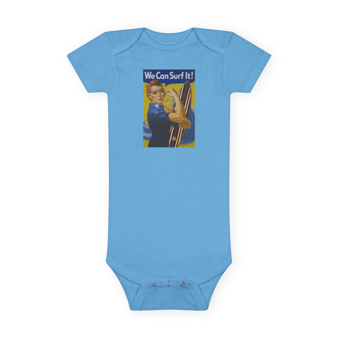 Rosie the Surfer - Baby Short Sleeve 100% Cotton Onesie
