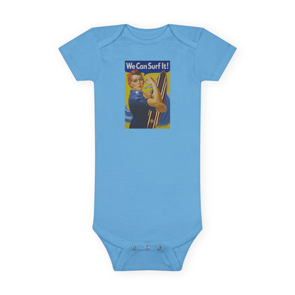 Rosie the Surfer - Baby Short Sleeve 100% Cotton Onesie