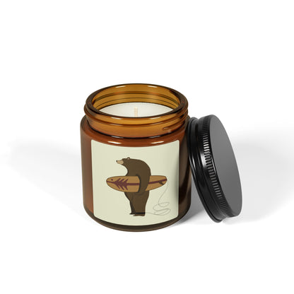 Surfing Grizzly Bear by Fabian Lavater - Scented Soy Candle