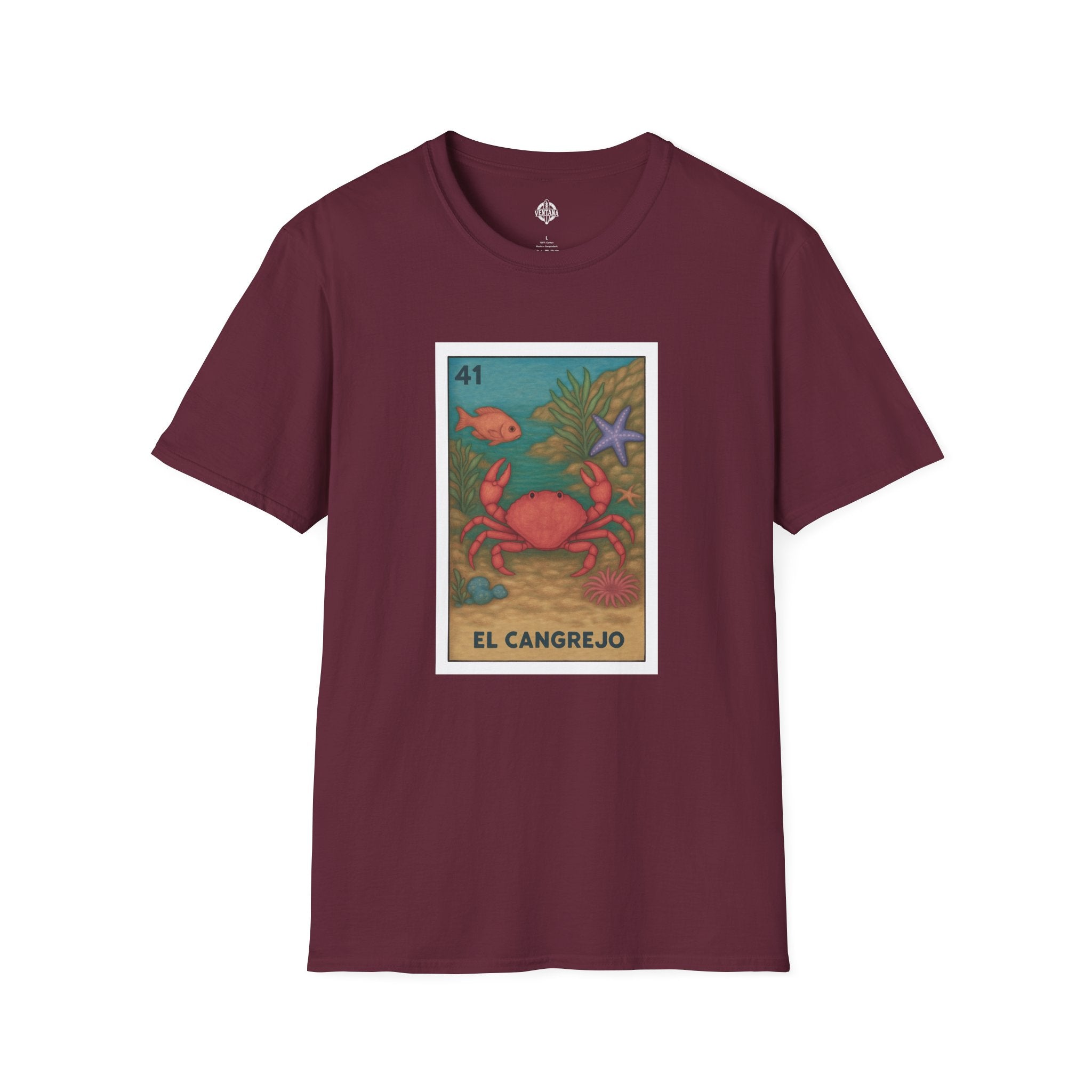 Crab Lotería Unisex - Soft Style U.S. Cotton T-Shirt (El Cangrejo)
