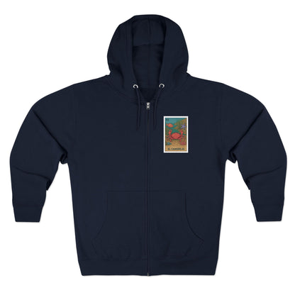 Crab Lotería Unisex - Zip Cotton Blend Fleece Hoodie (El Cangrejo)