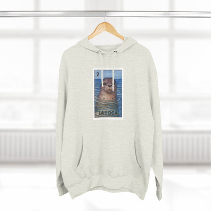 Seal Lotería Unisex - Pull-Over Cotton Blend Fleece Hoodie (La Foca)