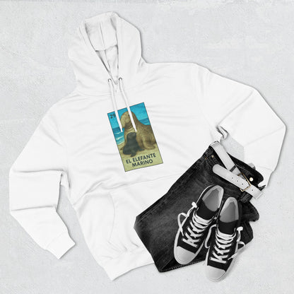 Elephant Seal Lotería Unisex - Pull-Over Cotton Blend Fleece Hoodie (El Elefanto Marino)
