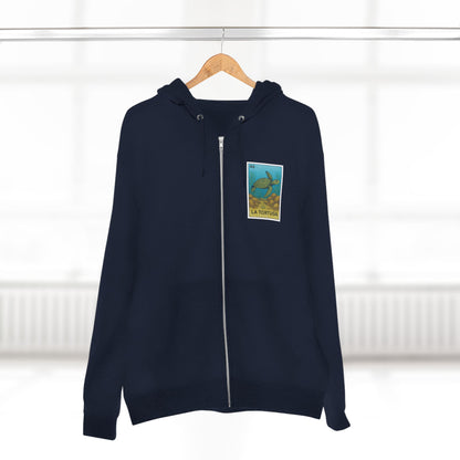 Turtle Lotería Unisex - Zip Cotton Blend Fleece Hoodie (La Tortuga)