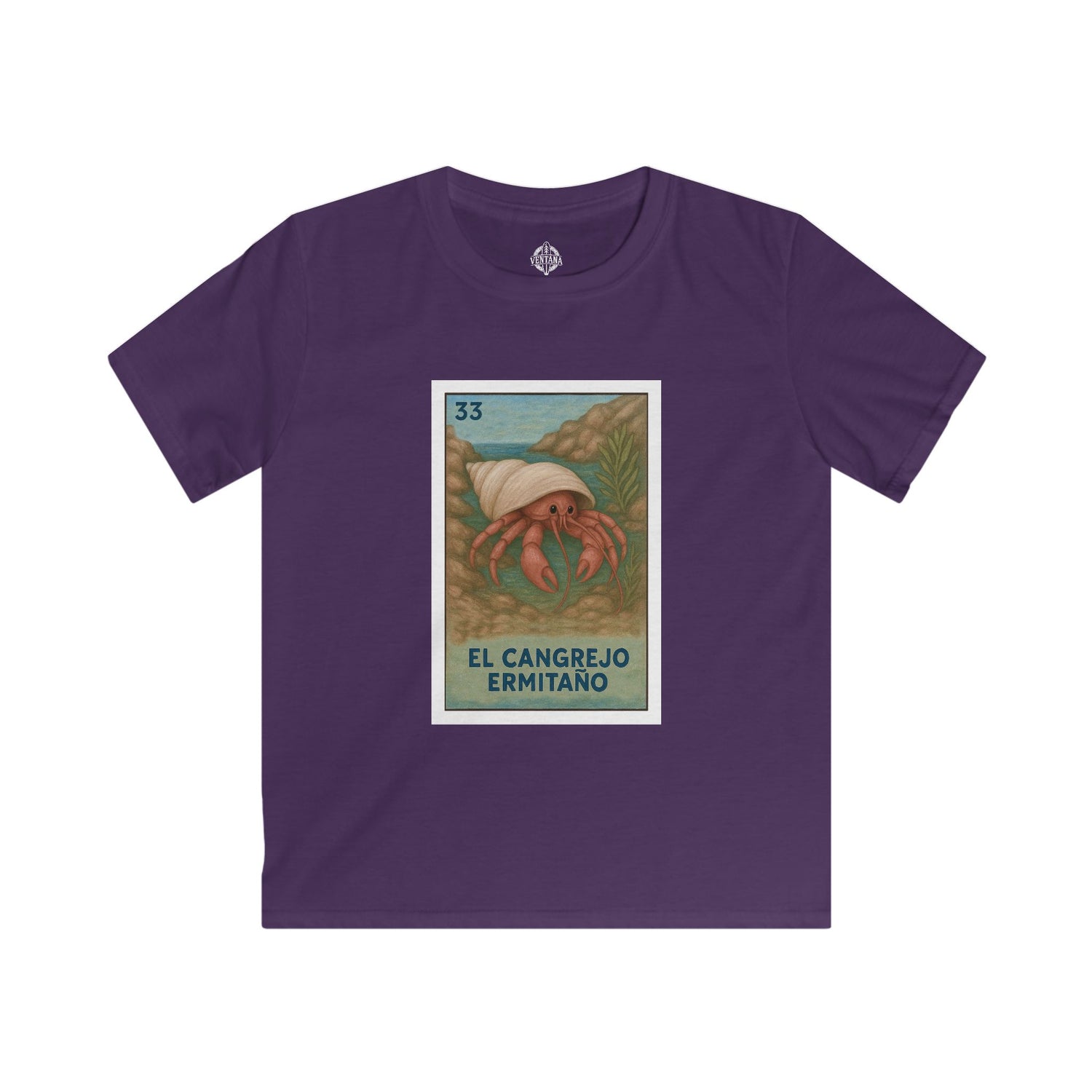 Hermit Crab Lotería Kids - Soft Style U.S. Cotton T-Shirt (El Cangrejo Ermitaño)