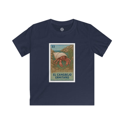 Hermit Crab Lotería Kids - Soft Style U.S. Cotton T-Shirt (El Cangrejo Ermitaño)