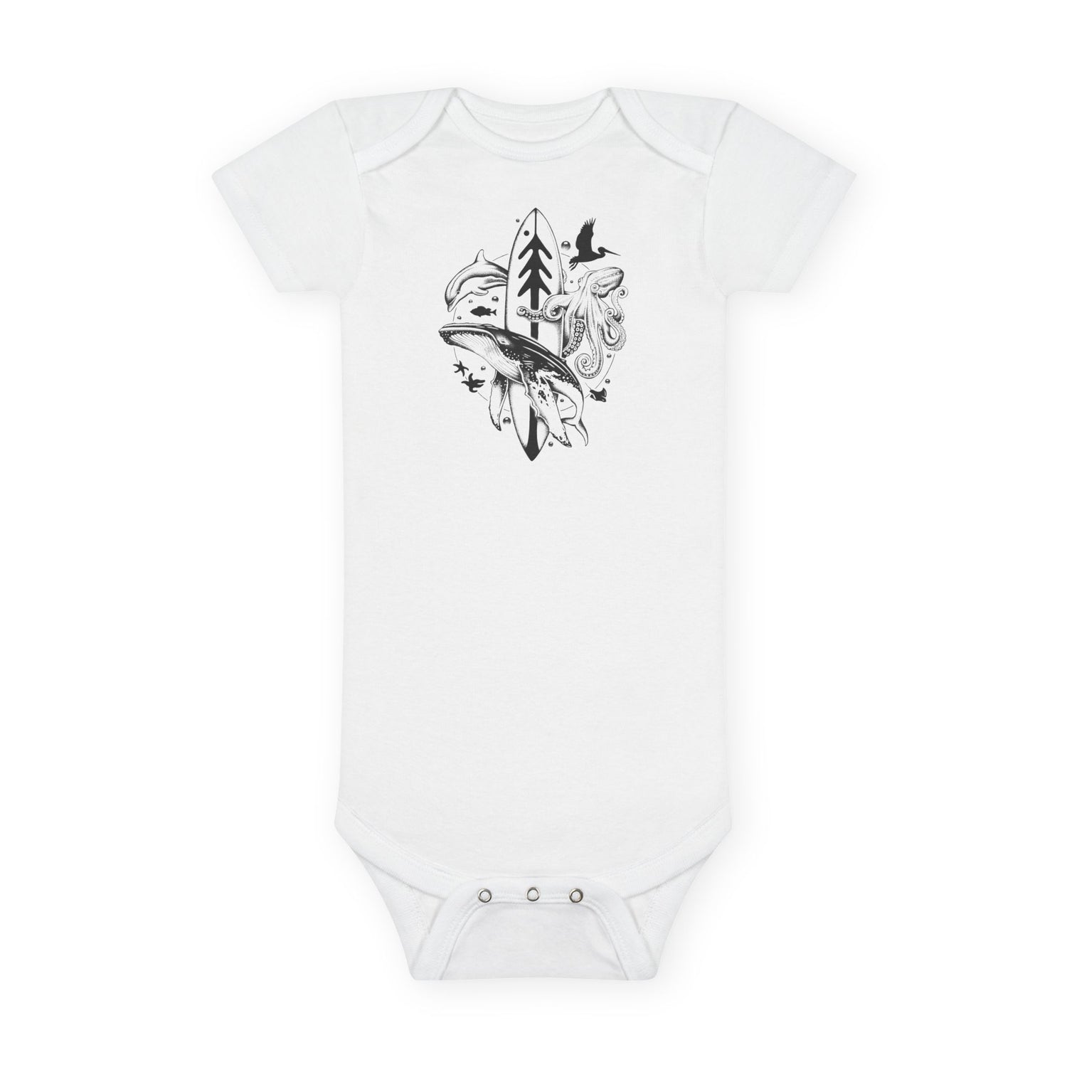 Ventana Monterey Bay by Thiago Bianchini - Baby Short Sleeve 100% Cotton Onesie