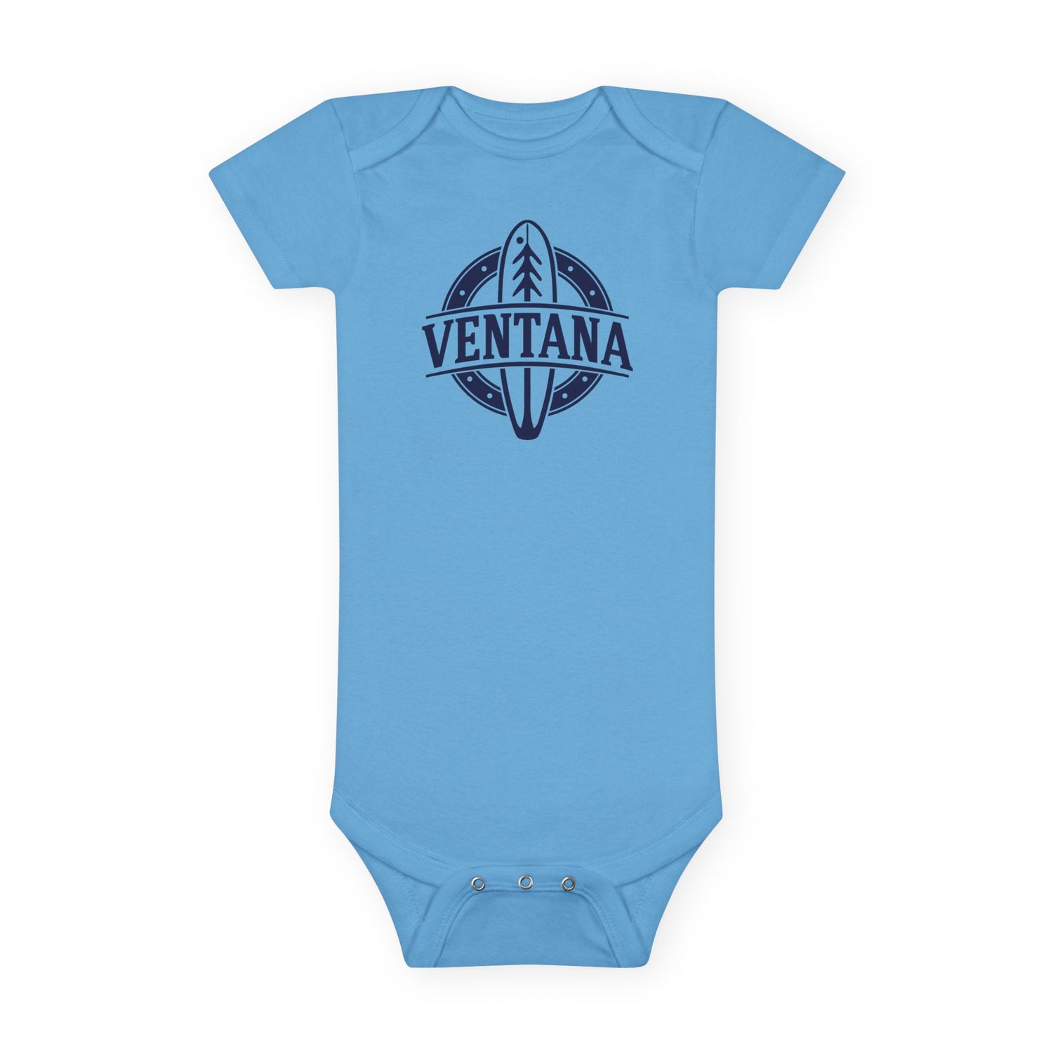 Ventana Treefish Logo - Baby Short Sleeve 100% Cotton Onesie