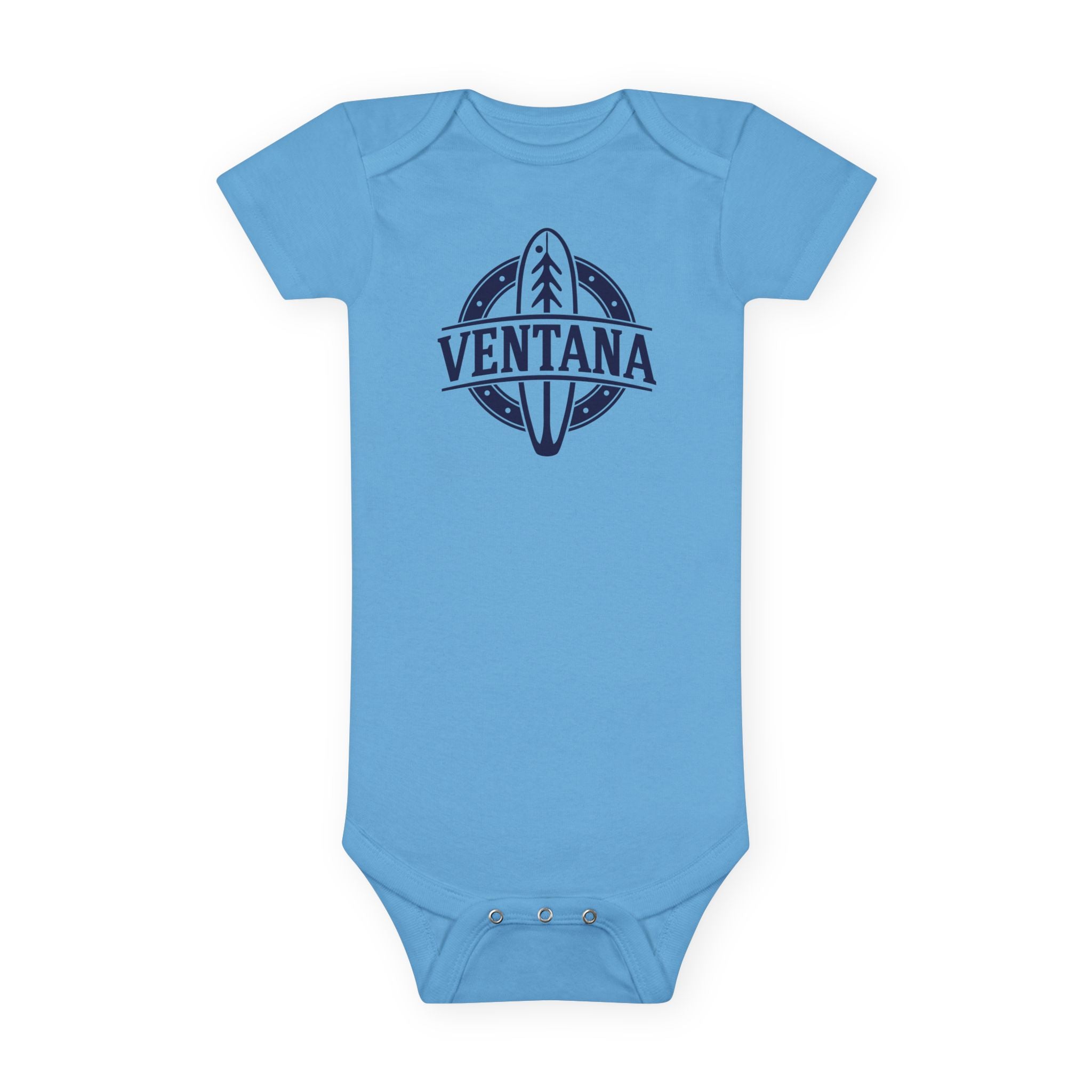 Ventana Treefish Logo - Baby Short Sleeve 100% Cotton Onesie
