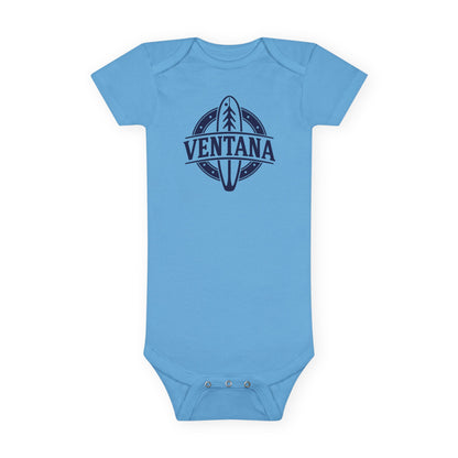 Ventana Treefish Logo - Baby Short Sleeve 100% Cotton Onesie
