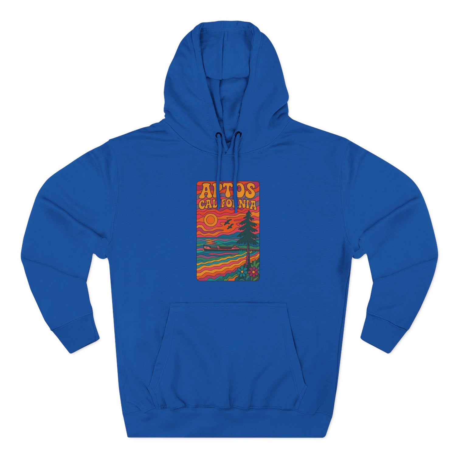 Aptos California Psychedelic Unisex - Pull-Over Cotton Blend Fleece Hoodie