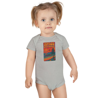 Aptos California Psychedelic - Baby Short Sleeve 100% Cotton Onesie