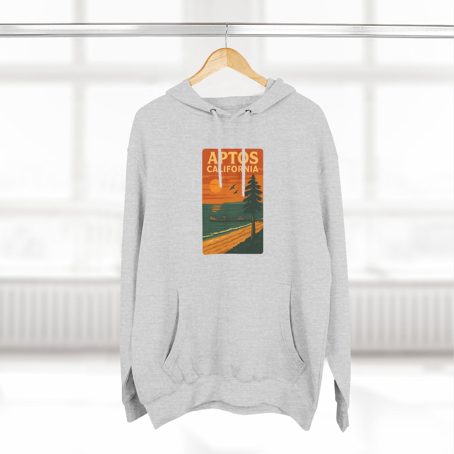 Aptos California Sunset Unisex - Pull-Over Cotton Blend Fleece Hoodie