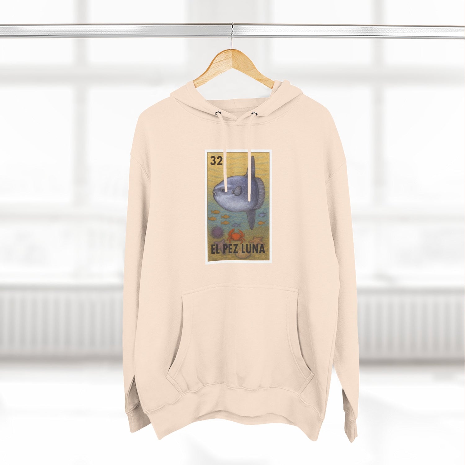Sunfish Lotería Unisex - Pull-Over Cotton Blend Fleece Hoodie (El Pez Luna)