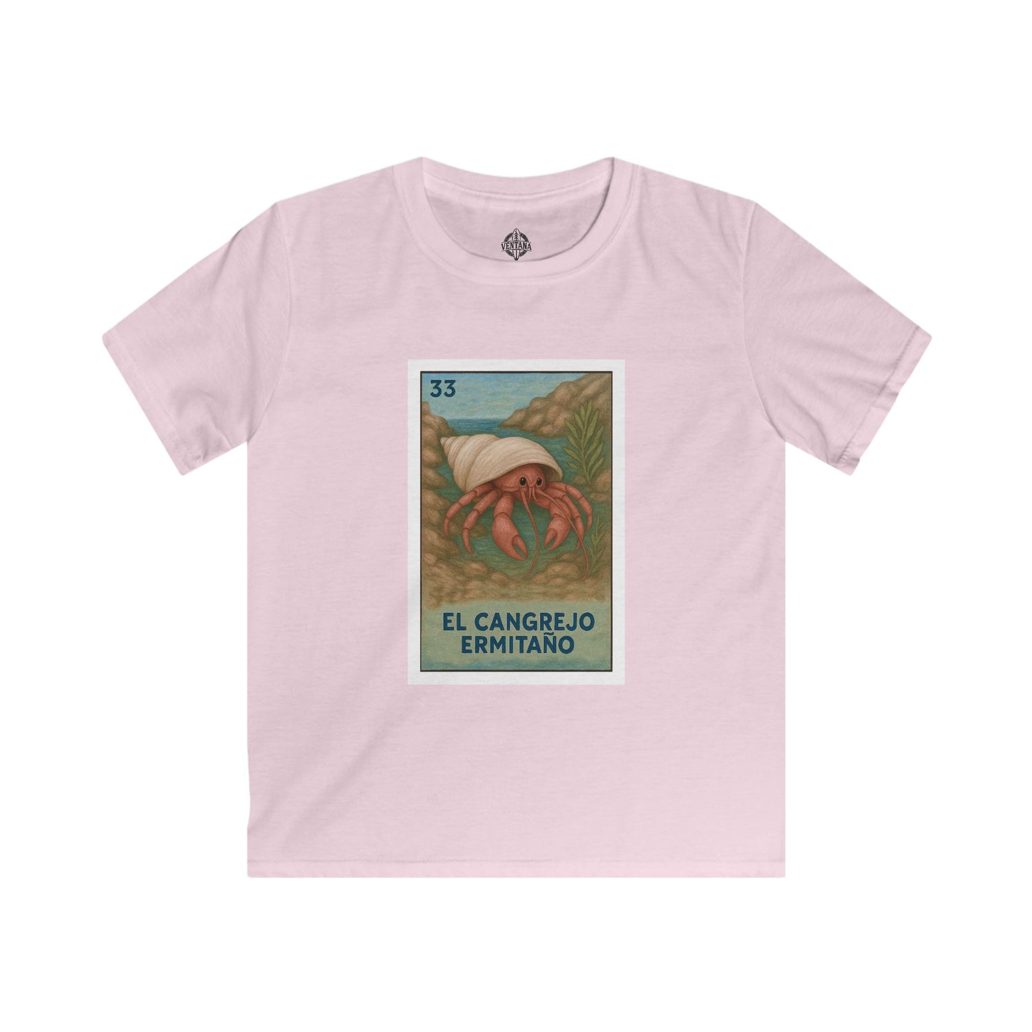 Hermit Crab Lotería Kids - Soft Style U.S. Cotton T-Shirt (El Cangrejo Ermitaño)