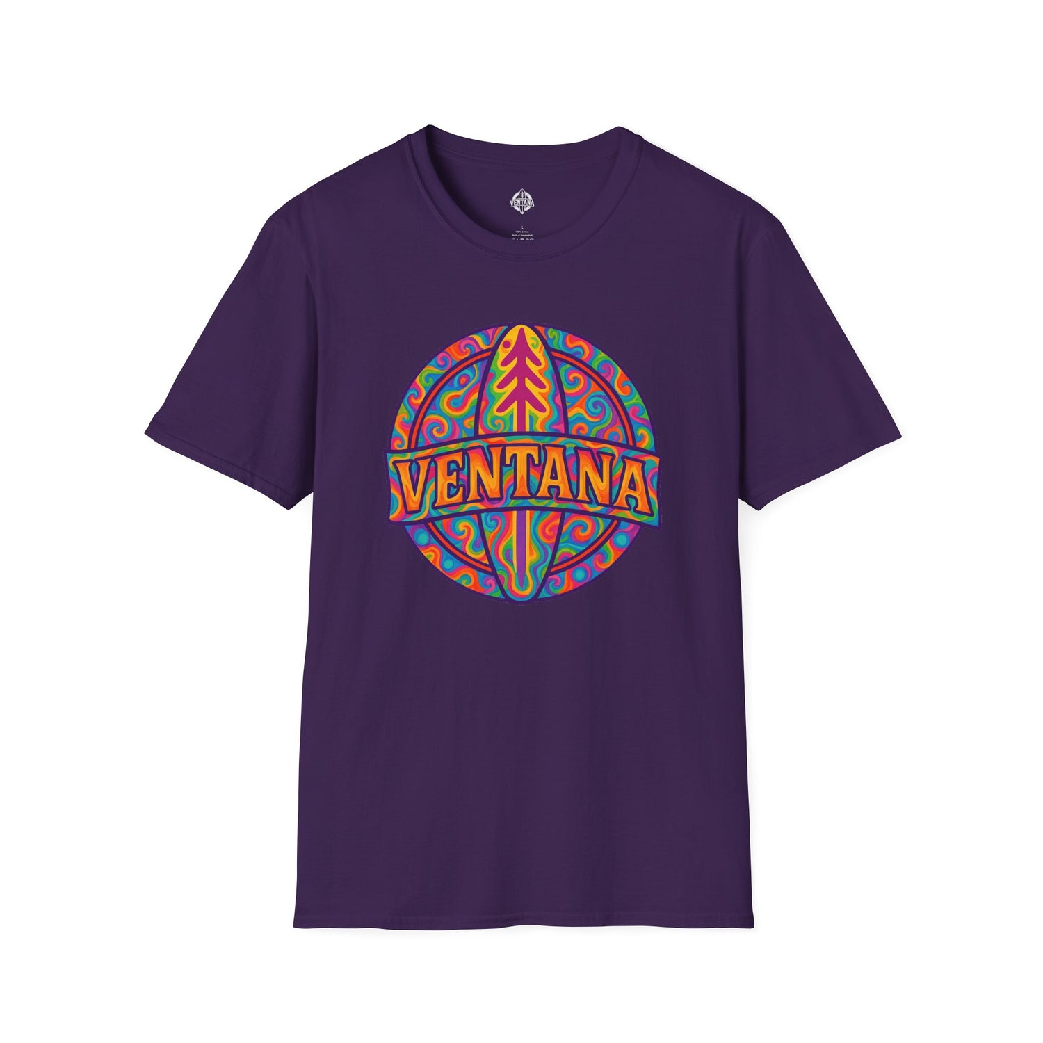 Ventana Psychedelic Treefish Logo - Soft Style U.S. Cotton T-Shirt