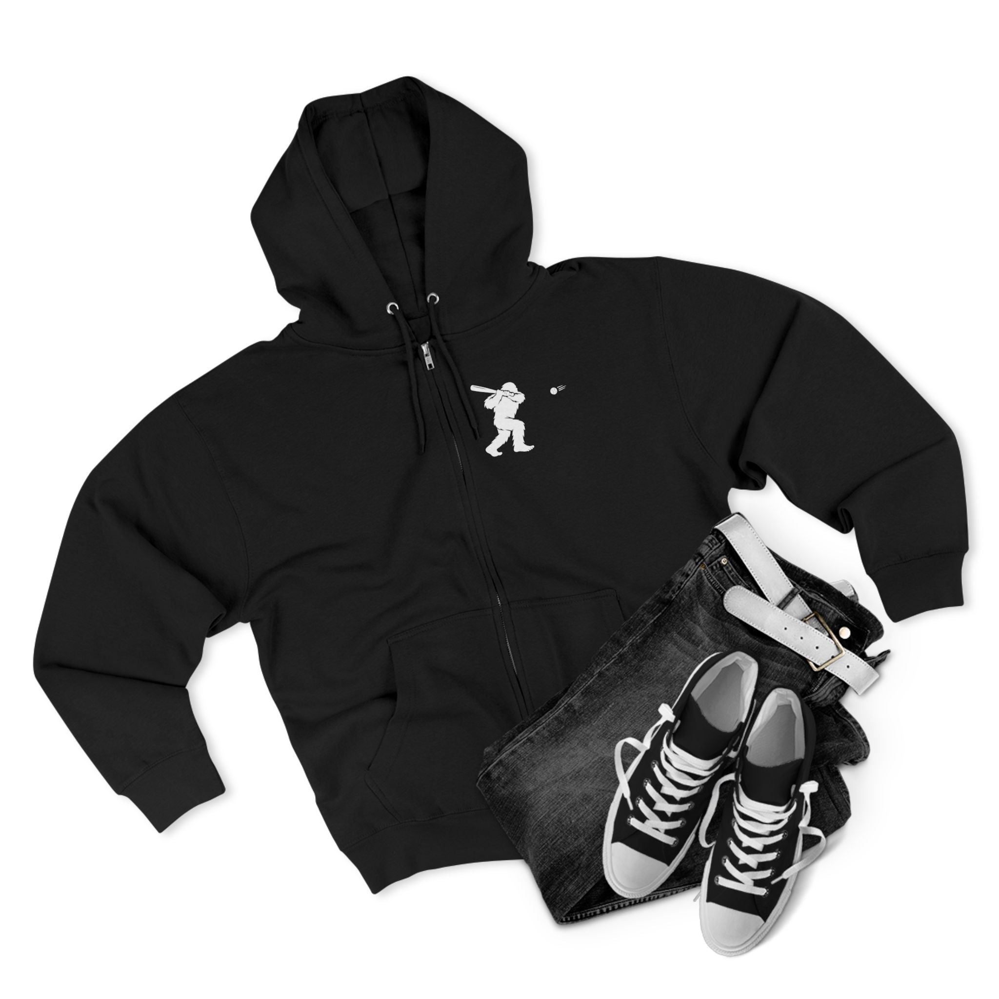 Ventana Sluggersquatch Unisex - Zip Cotton Blend Fleece Hoodie