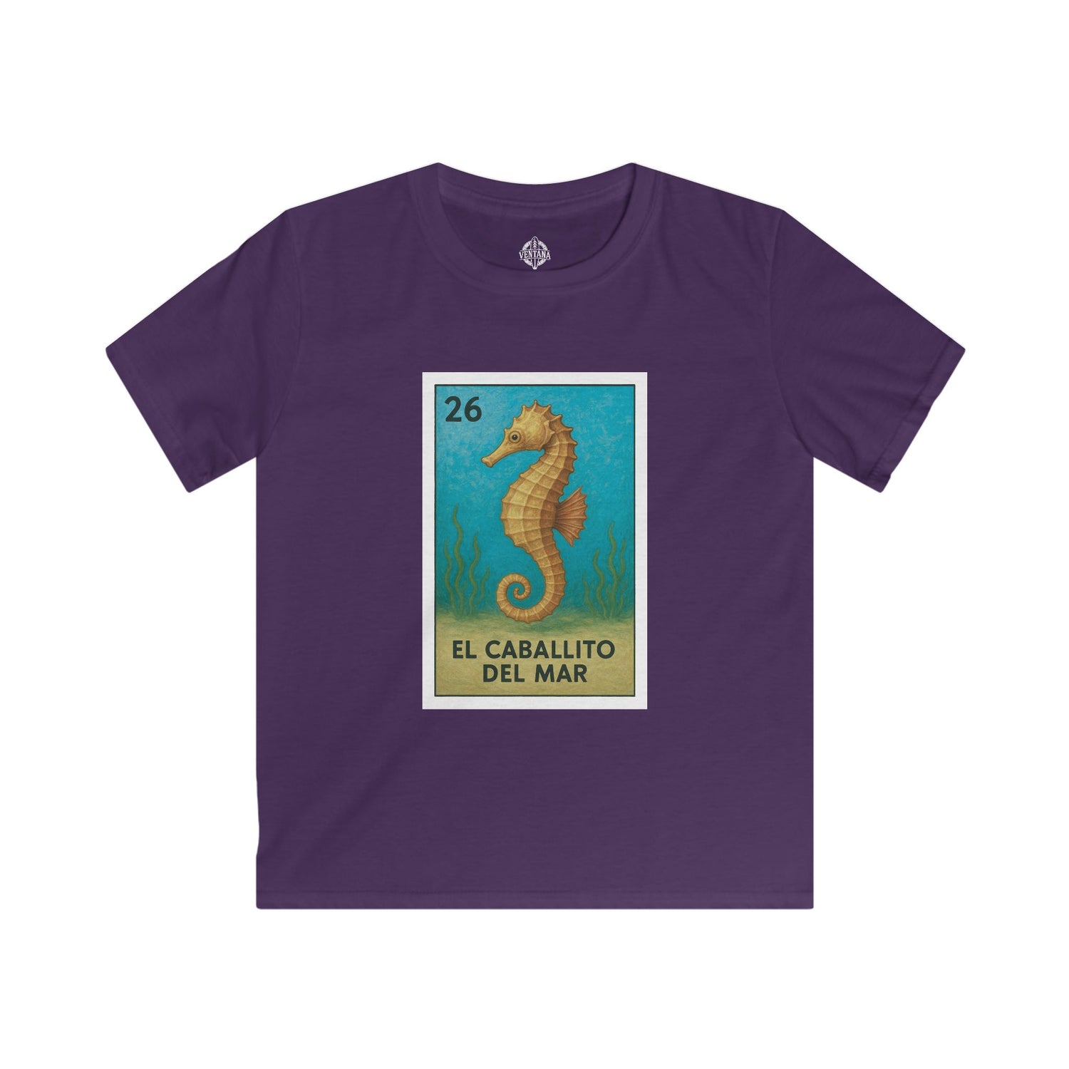 Seahorse Lotería Kids - Soft Style U.S. Cotton T-Shirt (El Caballito del Mar)