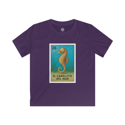 Seahorse Lotería Kids - Soft Style U.S. Cotton T-Shirt (El Caballito del Mar)