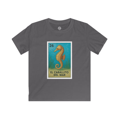 Seahorse Lotería Kids - Soft Style U.S. Cotton T-Shirt (El Caballito del Mar)