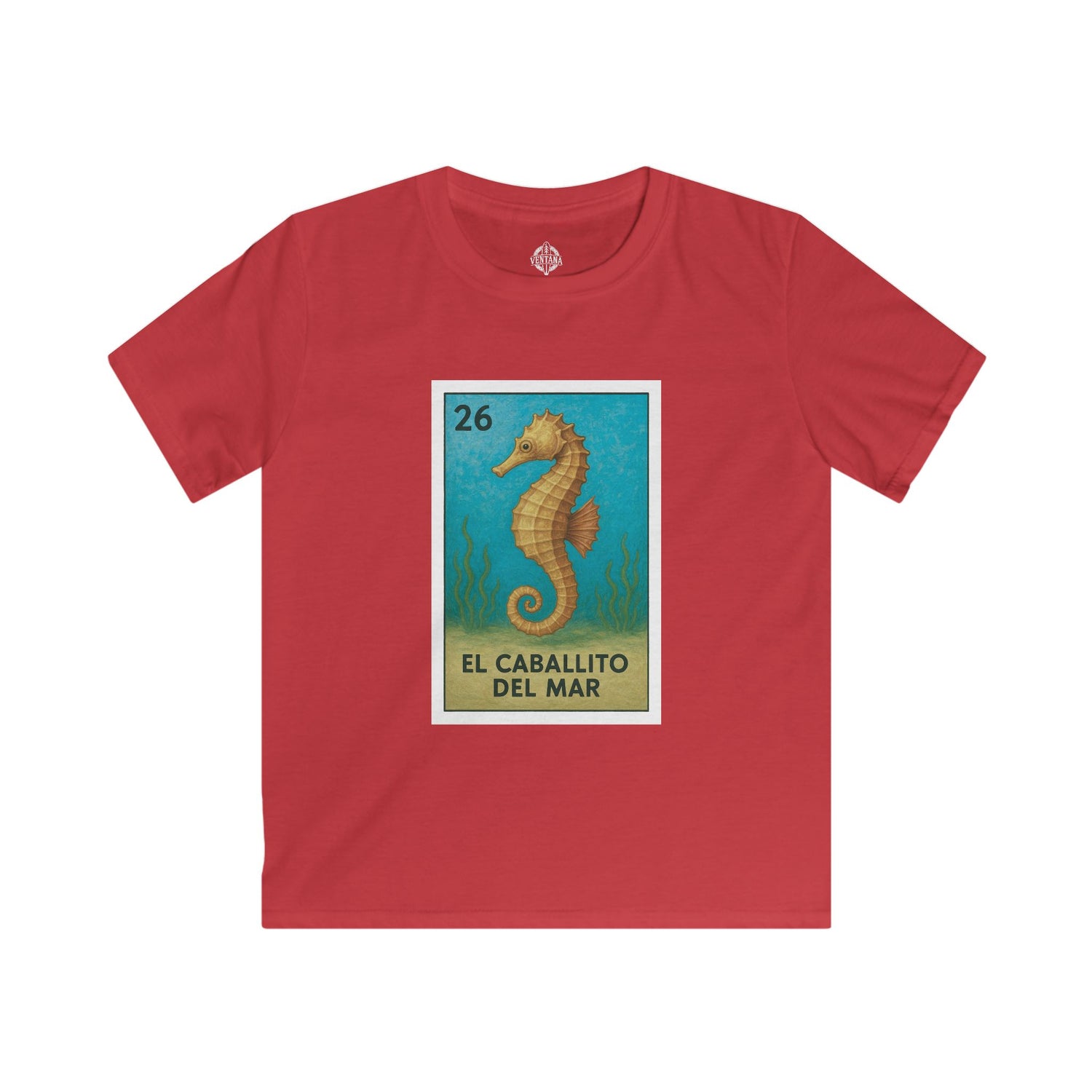 Seahorse Lotería Kids - Soft Style U.S. Cotton T-Shirt (El Caballito del Mar)