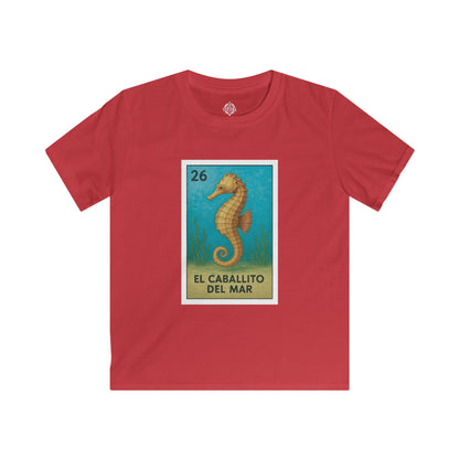 Seahorse Lotería Kids - Soft Style U.S. Cotton T-Shirt (El Caballito del Mar)