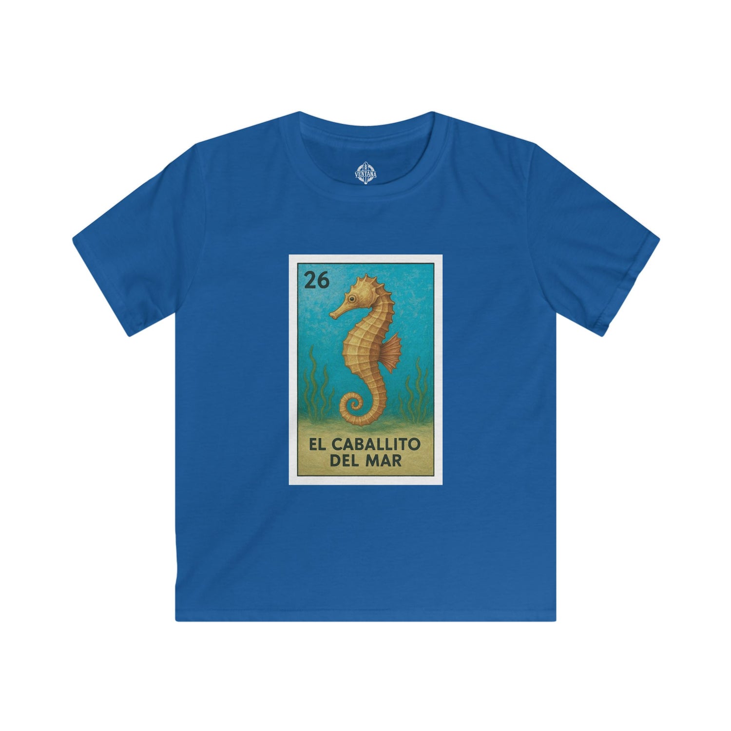 Seahorse Lotería Kids - Soft Style U.S. Cotton T-Shirt (El Caballito del Mar)